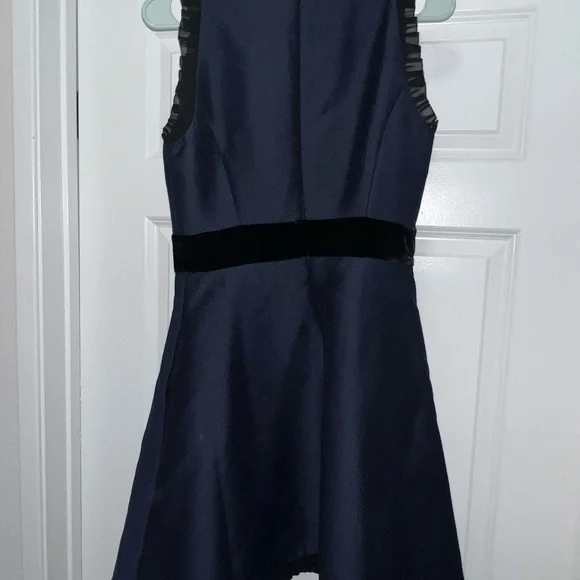 Kate Spade New York Navy Blue Black Velvet Bow Fit & Flare Dress 4 $428 -  threedaughtersproperties.com